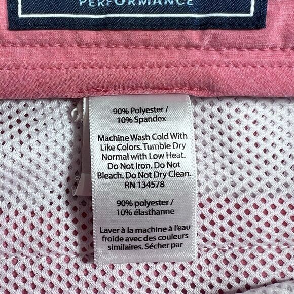 Vineyard Vines Shorts Mens SZ 38 Sailors Red/Pink Salmon Performance Inseam 9” - Picture 11 of 14